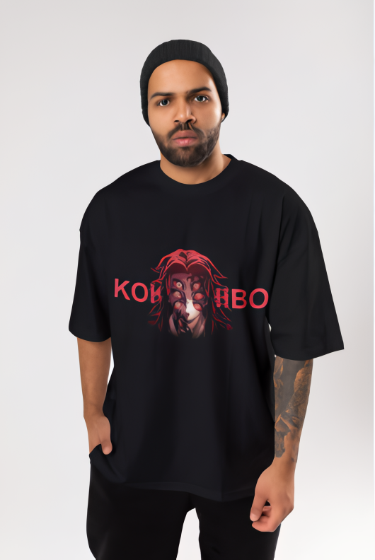 Demon Slayer Inspired Oversized Tee – Red Oni Edition